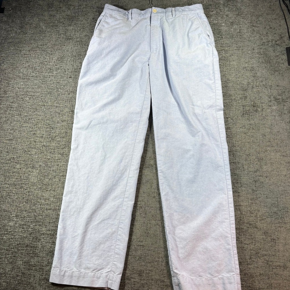Polo Ralph Lauren Pants Mens 35 Light Blue Oxford Cloth Straight Chino Trousers